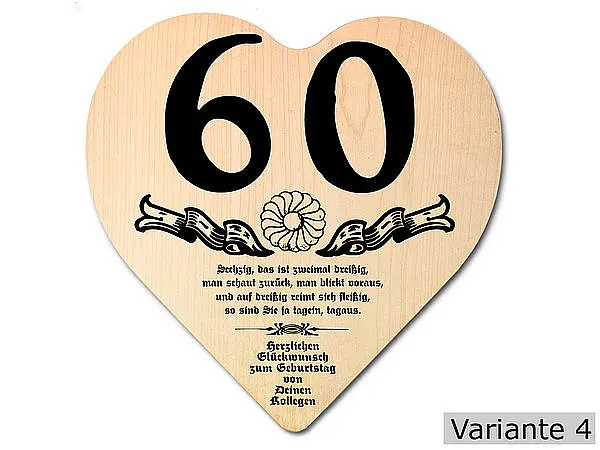 Opa Geschenk günstig Kaufen-Herz Holzschild mit Wunschtext Geschenk zum 60. Geburtstag. Herz Holzschild mit Wunschtext Geschenk zum 60. Geburtstag <![CDATA[Geschenk zum 60. Geburtstag: Holzschild in der Größe 18x18x1 cm. Als Material werden europäische Laubhölzer eingesetzt. Die