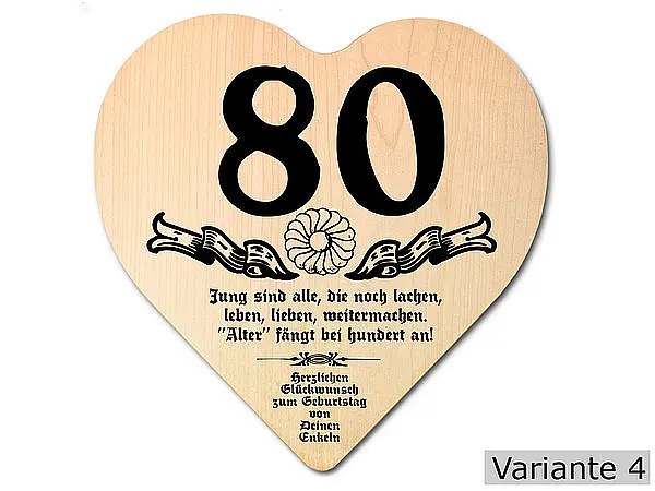 Opa Geschenk günstig Kaufen-Herz Holzschild mit Wunschtext Geschenk zum 80. Geburtstag. Herz Holzschild mit Wunschtext Geschenk zum 80. Geburtstag <![CDATA[Geschenk zum 80. Geburtstag: Holzschild in der Größe 18x18x1 cm. Als Material werden europäische Laubhölzer eingesetzt. Die