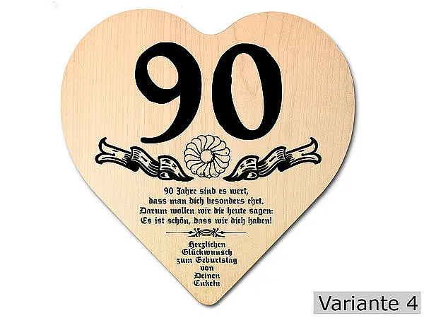 Opa Geschenk günstig Kaufen-Herz Holzschild mit Wunschtext Geschenk zum 90. Geburtstag. Herz Holzschild mit Wunschtext Geschenk zum 90. Geburtstag <![CDATA[Geschenk zum 90. Geburtstag: Holzschild in der Größe 18x18x1 cm. Als Material werden europäische Laubhölzer eingesetzt. Die