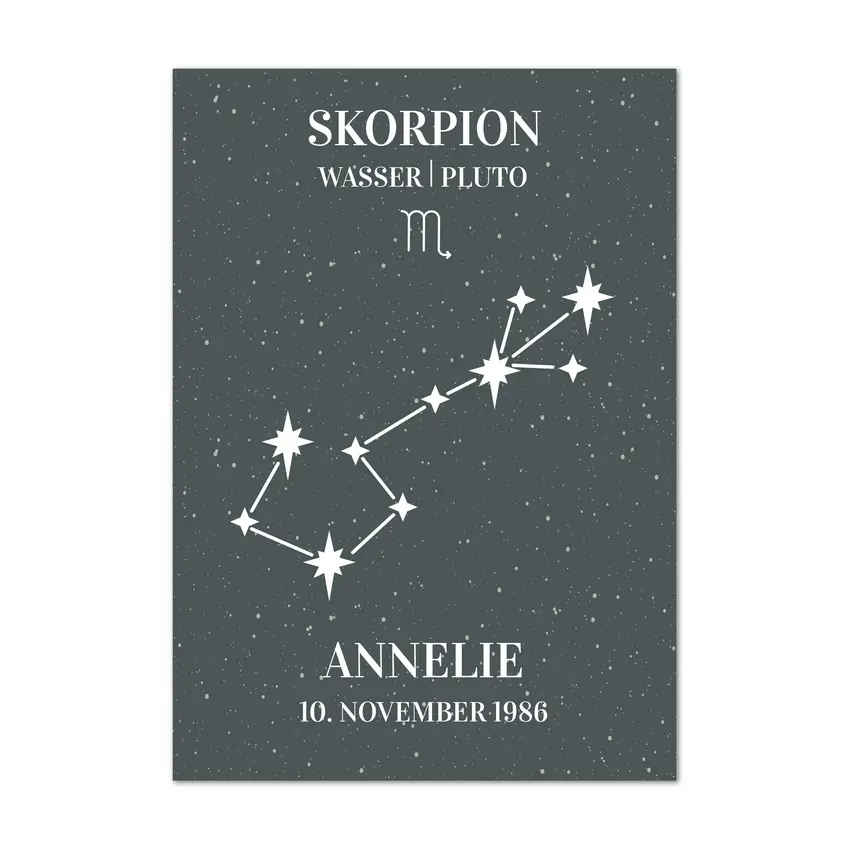 Sternzeichen-Schild - mehrere Größen | Scorpio | Skorpion