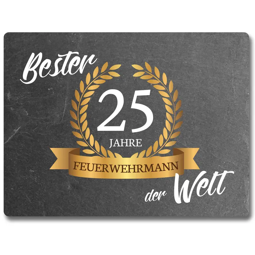 Schieferschild 20 x 15 cm zur Auszeichnung "Beste/r ..." | mit Jubiläumszahl und Beruf