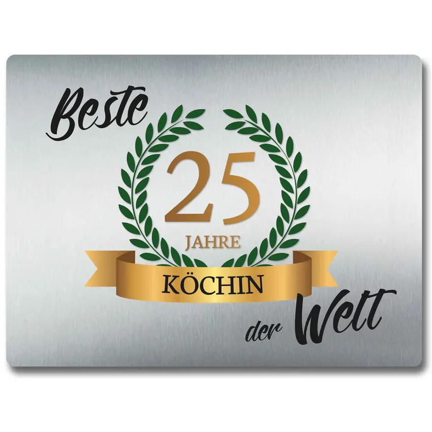 Blechschild 20 x 15 cm zur Auszeichnung "Beste/r ..." | mit Jubiläumszahl und Beruf