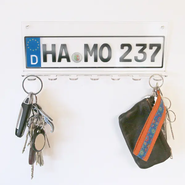 Personalisierter Kennzeichen-Schlüsselanhänger wahlweise mit Geschenkb