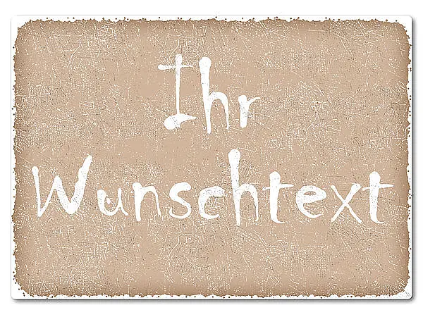 Retroschild mit Wunschtext A4 cappuccino