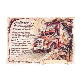 Kunstbild Truckfahrer mit Wunschtext