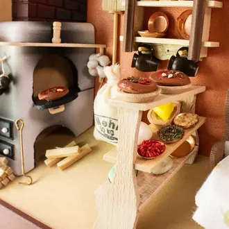 3D-Bild Pizzeria aus Holz