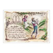 Kunstbild Golfer mit Wunschtext