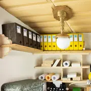 Wandbild aus Holz in 3D-Optik - Büro